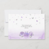 銀の光を帯びた紫のローズ・エレガント セーブザデート (裏面)