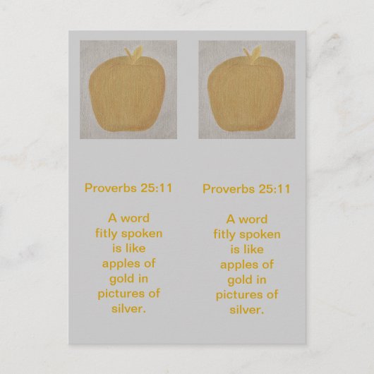 銀の写真の金ゴールドのリンゴ、しおり ポストカード (正面)