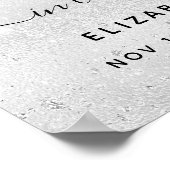 銀の写真 エレガントな花の追悼式 葬儀 ポスター (角)