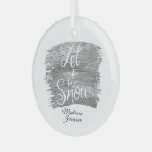 銀の名前をカスタムするにフェイク雪を絵を描置く ガラスオーナメント (正面左)