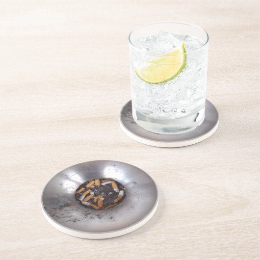 銀の喫煙者の灰皿のお尻おもしろい、 コースター (側面)