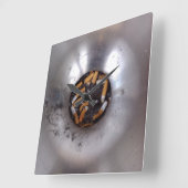 銀の喫煙者の灰皿のお尻おもしろい、 スクエア壁時計 (傾斜)