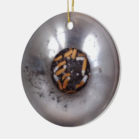 銀の喫煙者の灰皿のお尻おもしろい、 セラミックオーナメント (左)