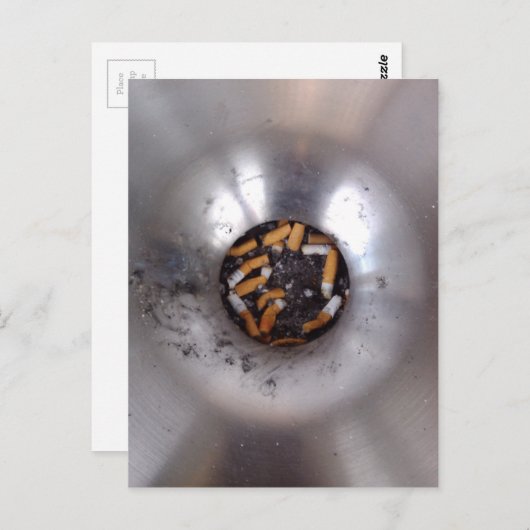 銀の喫煙者の灰皿のお尻おもしろい、 ポストカード (正面/裏面)