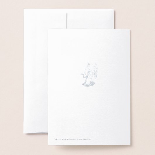 銀の天使 箔カード (裏面封筒付き)