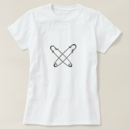 銀の安全ピン2本 Tシャツ