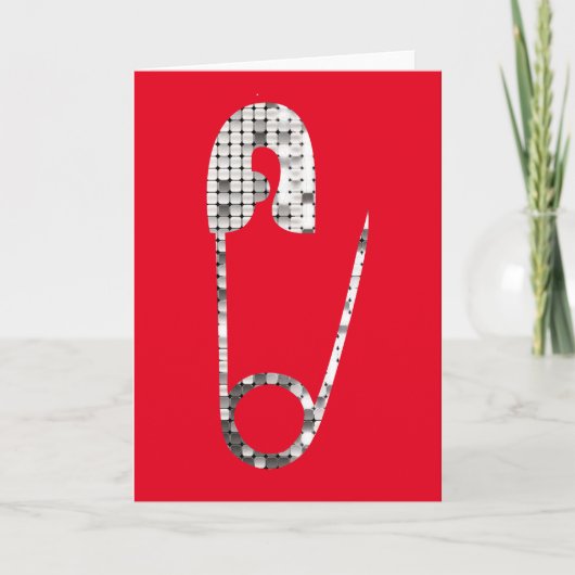 銀の安全ピン カード (正面)