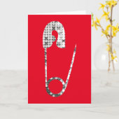 銀の安全ピン カード (黄色い花)