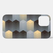銀の幾何学的建物、抽象芸術パターン。 Case-Mate iPhoneケース (裏面 (横))