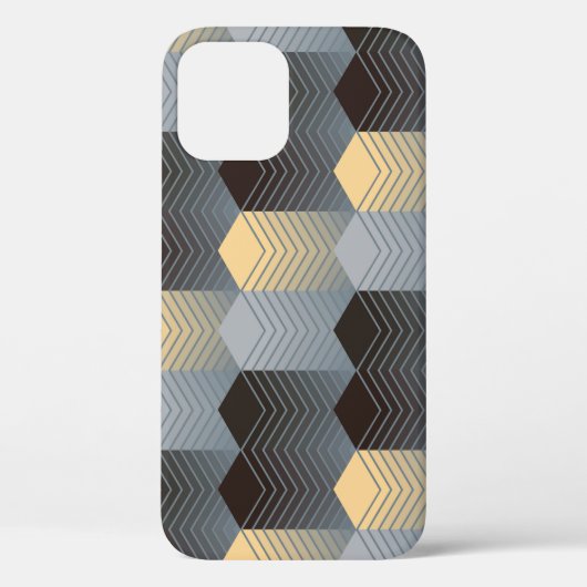 銀の幾何学的建物、抽象芸術パターン。 Case-Mate iPhoneケース (裏面)