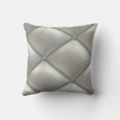 銀の房付き革のルック枕 クッション (裏面)