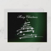 銀の抽象芸術クリスマスツリーの緑。 シーズンポストカード (正面/裏面)