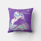 銀の星ユニコーン輝く クッション (裏面)