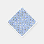 銀の星、青淡い色の色 スタンダードカクテルナプキン (角)