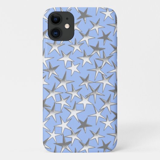 銀の星、青淡い色の色 Case-Mate iPhoneケース (裏面)