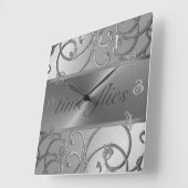 銀の時間は時計を飛ばす スクエア壁時計 (傾斜)