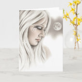 銀の月のグリーティングカード カード (黄色い花)