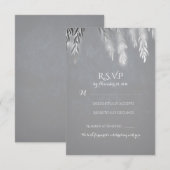 銀の柳の木の枝 ウェディング・RSVPカード 出欠カード (正面/裏面)