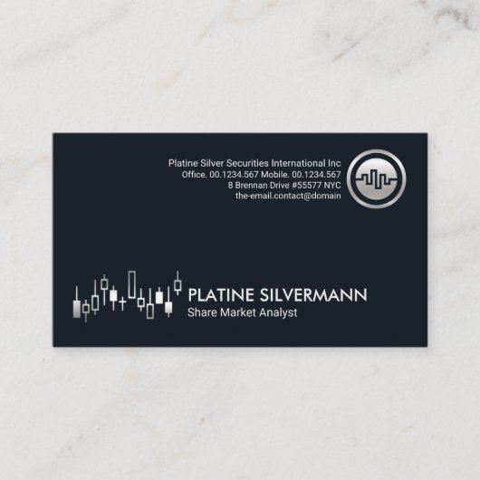 銀の株式共有市場グラフマネーマーケット 名刺 (正面)