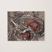 銀の母および子供アイコン、マドンナおよびイエス・キリスト ジグソーパズル (横)