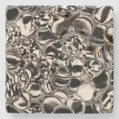 銀の泡にガラスまたは金属の色調 ストーンコースター (正面)