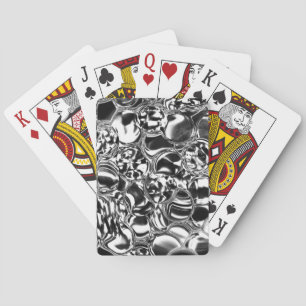 銀の泡にガラスまたは金属の色調 トランプ