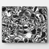 銀の泡にガラスまたは金属の色調 フォトプラーク (正面)