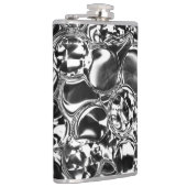 銀の泡にガラスまたは金属の色調 フラスク (右)