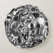 銀の泡にガラスまたは金属の色調 ラウンドクッション (裏面)