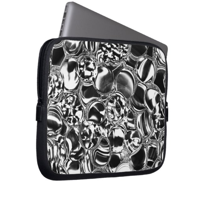 銀の泡にガラスまたは金属の色調 ラップトップスリーブ (正面右)