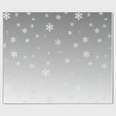 銀の白い雪片 ラッピングペーパー (フラット)