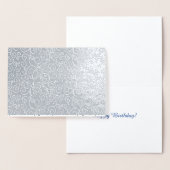 銀の白スクロール曲線 箔カード (ディスプレー)