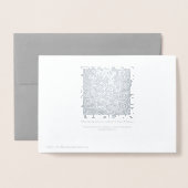 銀の白スクロール曲線 箔カード (裏面封筒付き)