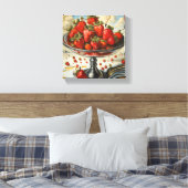 銀の皿に乗ったスタッベリー キャンバスプリント (インサイチュ (寝室))