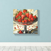 銀の皿に乗ったスタッベリー キャンバスプリント (インサイチュ (ウッドフロア))