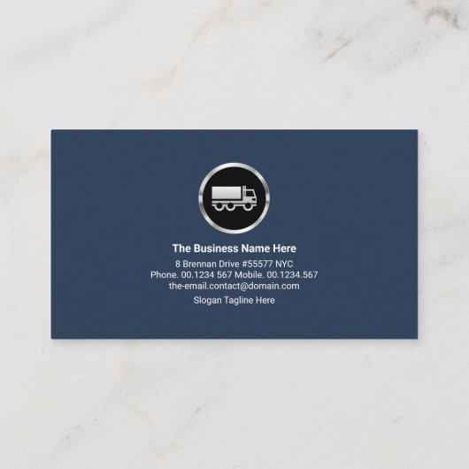 銀の矢じりのグローバルタイヤリムトラック輸送 名刺 (裏面)