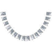 銀の神が6つの手紙の名前の洗礼聖餐会 バンティングフラッグ (全)