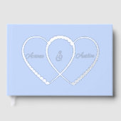 銀の結合ハート ゲストブック (正面)