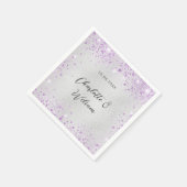 銀の結婚紫の輝きの名前 スタンダードカクテルナプキン (角)