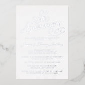 銀の結婚記念日25周年記念リアル 箔招待状 (正面)