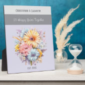 銀の結婚25周年記念の花の名前 紫 フォトプラーク (側面)