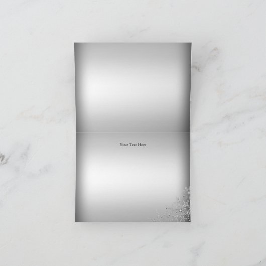 銀の結晶スノーフレーク・シーズンのグリーティングカード シーズンカード (内部)