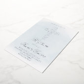銀の聖十字架 洗礼 箔招待状 (回転した状態)
