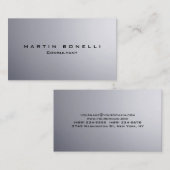 銀の背スタイリッシュ景は無地クリーン 名刺 (正面/裏面)