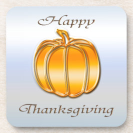 銀の背景に感謝金のカボチャ コースター