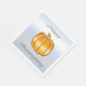 銀の背景に感謝金のカボチャ スタンダードランチョンナプキン (角)