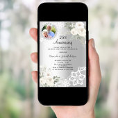 銀の花の写真 25周年記念結婚式 招待状