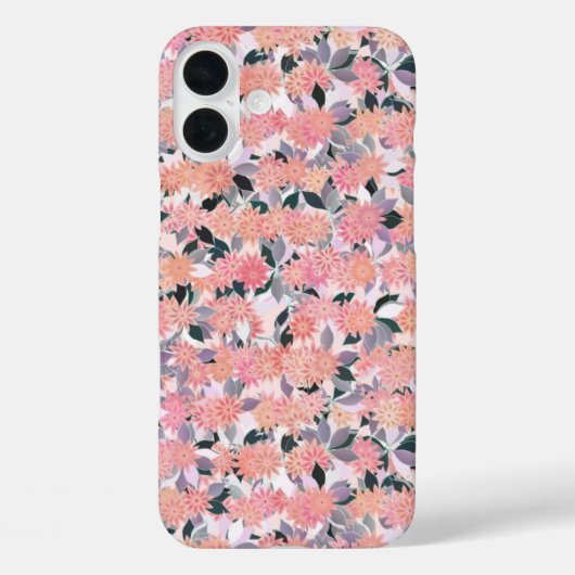 銀の花の背景にピンクの葉花 Case-Mate iPhoneケース (裏面)