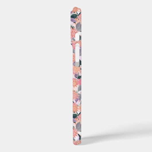 銀の花の背景にピンクの葉花 Case-Mate iPhoneケース (裏面 / 左)