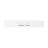 銀の花色のエレガントな結婚式とカシスパープル 招待状ベリーバンド (フラット)